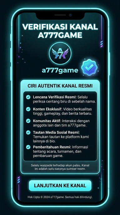 Tampilan kanal resmi a777game