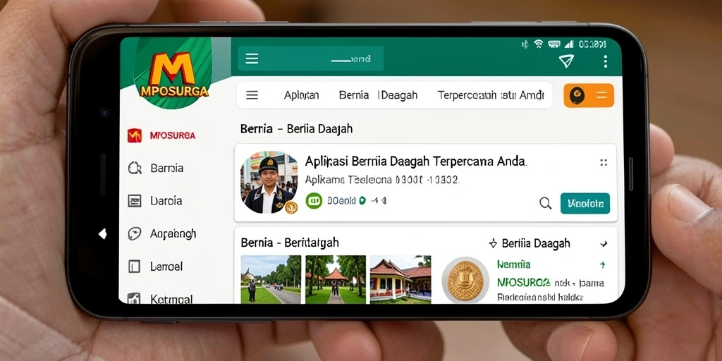 Tampilan antarmuka aplikasi MPOSURGA yang informatif.