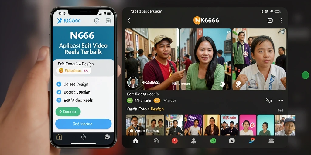 Tampilan aplikasi NK666 yang sederhana dan fungsional untuk Edit Video Reels.